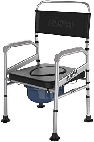 Silla de inodoro para mesita de noche, altura ajustable, silla plegable con marco de seguridad para inodoro para adultos, baño