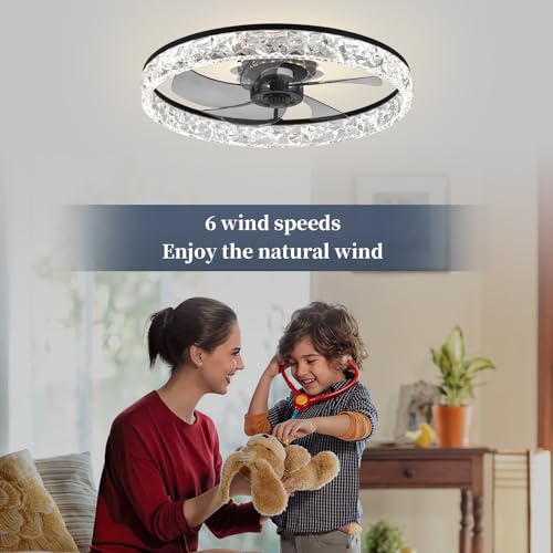 20-Ceiling-Fan-with-Light-2024-Upgraded-Low-Profile-Fan-Flush-Mount-Ceiling-Fan-6-Speeds-Dimmable-LED-App-Remote-Control-Quiet-DC-Motor-For-Bedroom-Living-Room-F111-Black-D