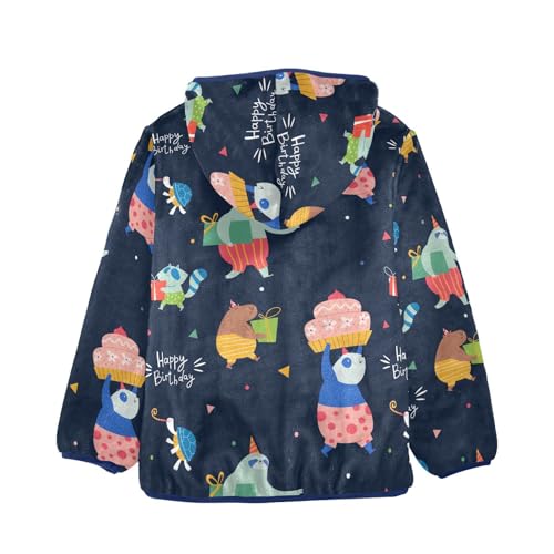 Funny Characters Carry Gifts Girls Fleece Jacket Girls Fall Jacket Girls Zip Up Hoodie Girls Sherpa Jacket 2-10T2