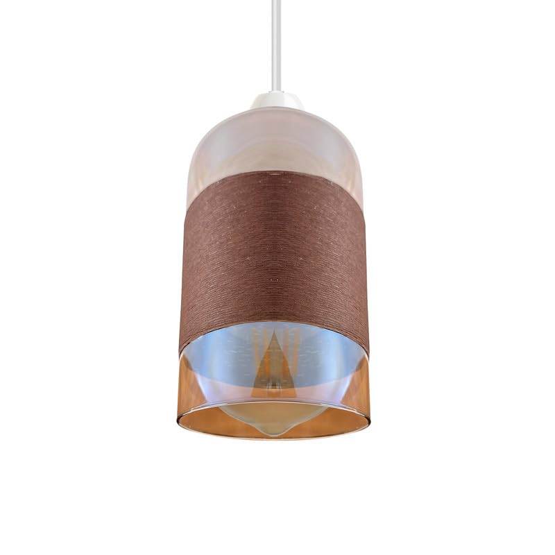 DC VOLTAGE 12cm x 20cm Copper Color Dome Glass Ceiling Light Shade Pendant