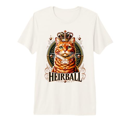 Royal Cat Lover Design No Hairball - Heirball with a Crown! Premium Tri-Blend T-Shirt