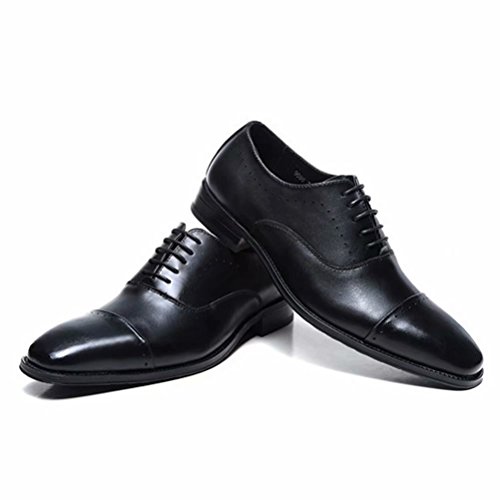 [CHENGFA] ビジネスシューズ メンズ メッシュ 紳士靴 革靴 レースアップ ストレートチップ ウォーキング 通勤 外羽根 通気性(41、ブラック