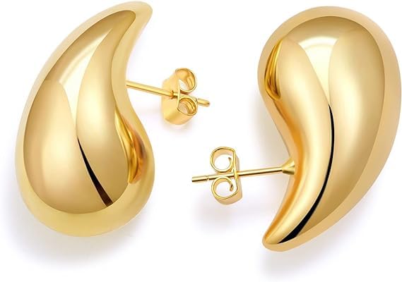 VIEN Chunky Gold Hoop Earrings Tear Drop Statement Trendy Big Thick Lightweight Waterdrop with Hypoallergenic Fashion Jewelry for Women Girls (B0CQTH4XH1) Amazon Price History, Amazon Price Tracker
