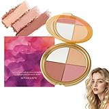 4-in-1-Highlighting-Augen- und Wangenpalette, Multifunktionales Kontur-Set für das Gesicht, Neutraler Lidschatten und Rougepuder für Frauen, Reise-Make-up-Palette, Für Gesicht und Augen