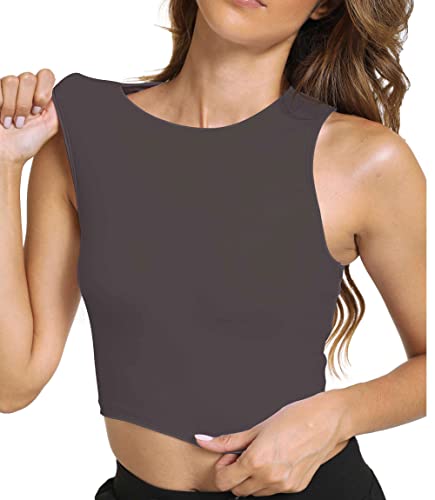 Image of Sports Bras for Women Removable Padded Athletic Yoga Running Crop Tops Sleeveless Gym Workout Tops