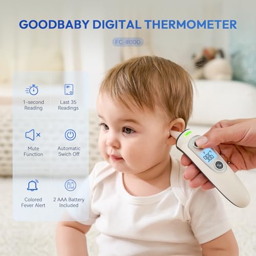 ear thermometer for adults and kids digital accurate ear and forehead thermometer with fever alarm 1 second fast result easy to use 2 in 1 mode