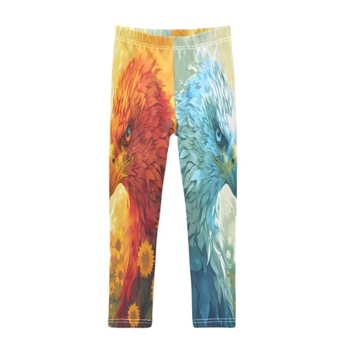 Toddler Girls Leggings Printed Yoga Pants Leggings Blue Red Eagles Face Sunflower for Kids