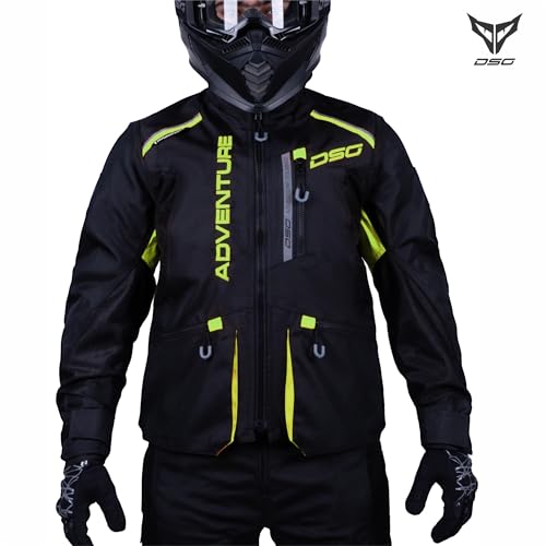 Image of DSG ADV Riding Jacket (Colour - Black Yellow Fluo) (Size-Small)