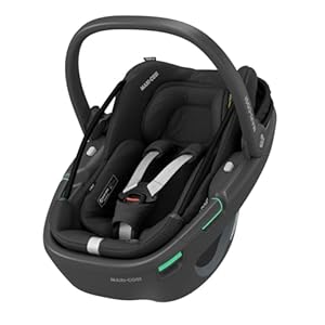 Maxi-Cosi Coral 360 i-Size Baby Autositz 0-12 Monate 40-75 cm 360 Einhanddrehung Ultraleicht Tragen Easy-In Harness Essential Black