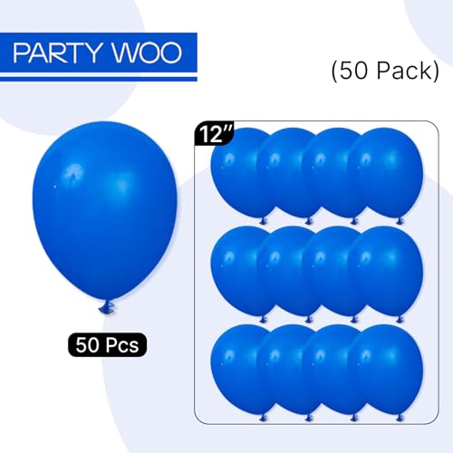 Image of PartyWoo Dusty Blue Balloons 50 pcs 12 Inch Matte Dark Boho Blue Balloons for Graduation Baby Shower Gender Reveal Under the Sea New Born Birthday Party Decorations Blue-Y5-1