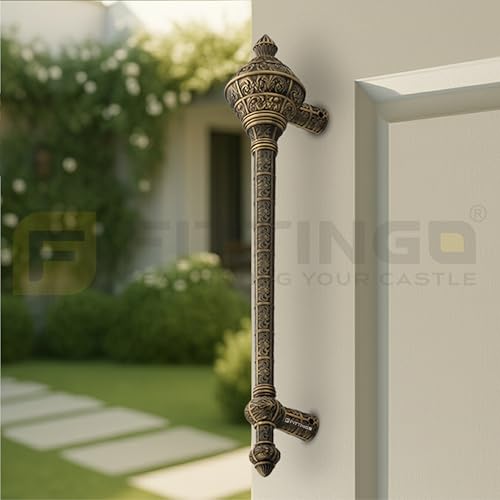 Image of Royal Gada Door Handle for Main Door /29 Inch Traditional Main Door Handle /Pull Push Handle for Home /Office /Hotels Doors - (Hole to Hole 600mm, Pack of 1) - Antique Matt- 3 Years Warranty