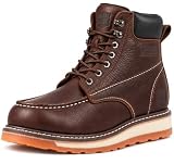 Workbull Men's 6 Inch Moc Toe Work Boots,Soft Toe Dark Brown,Size 11