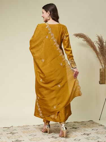 Image of MOKOSH Women's Embroidered Alia Cut Anarkali Pant with Dupatta Set(DM-469)