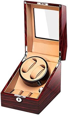 FENOKD Mechanical Watch Shaker Automatic Watch Winder 2+3 Wood Shell Piano Paint Exterior with Display Window AC Adapter and Battery Powered Silent Motor