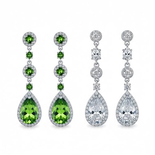 Boucles d'oreilles pendantes argent larme cz anti-allergie mariage