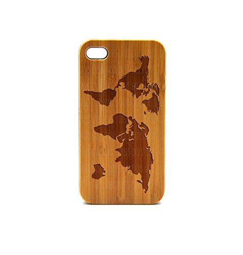 Krezy Case Real Wood iPhone Case, World Map iPhone Case, Wood iPhone Case, Wood iPhone Case (iPhone 6/6s)