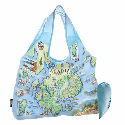 Xplorer Maps Acadia National Park Map Nylon Pouch Tote, 18 x 25 in