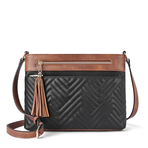 BOSTANTEN Quilted Crossbody Bags for Women Vegan Leather Purses