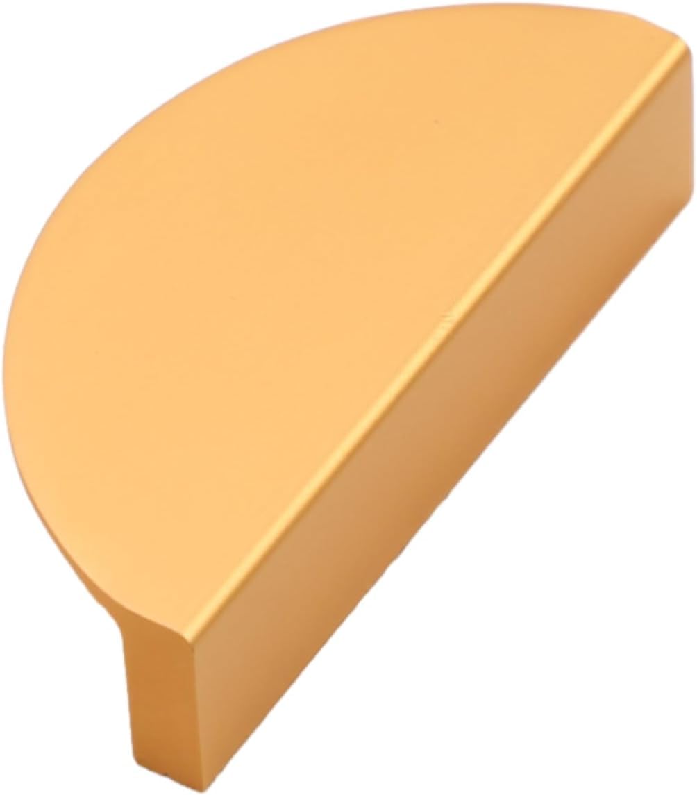 Htlcdz Champagne Gold 64Mm Hole Pitch (Pair) Closet Knob Gold Semicircle Knobs And Handles Cabinet Shoe Cabinet Wardrobe Door Knob Round Triangle Furniture Hardware,Gold 30 * 30Mm(Champagne Gold 64Mm Hole Pitch (Pair))