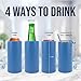 Hogg 4 in 1 Can Cooler Insulated - Steel Blue, Beer Can Cooler, Universal Holder for All Drink Sizes, Insulated Bottle Holder, Gift for Beer Drinker, Gift for College Student, Tailgate Essentials