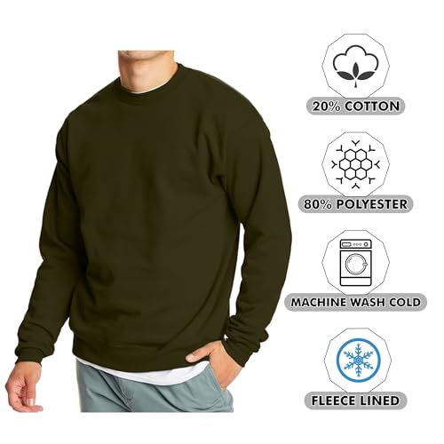 Galaxy by Harvic Men's Crew Neck EcoSmart Fleece Lined Long Sleeve Pullover Sweater Sweatshirt for Mens (S-2XL)3