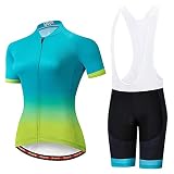 Women's Cycling Jersey Set Bike Shirts Short Sleeve Breathable Bicycle Clothing Cycling Bib Shorts w