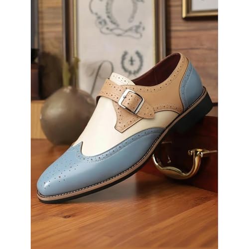 Men's Business Casual Shoes Oxford Shoes, with a Monk Strap Design, Fashionable2