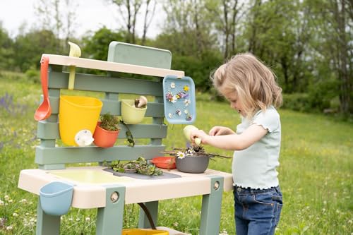 Smoby Life - Mud Kitchen - Jeu Thème Cuisine - Patouille en Extérieur - 11 Accessoires - Traitée Anti-UV - Matière Recyclée - A Partir de 3 Ans - Fabrication Française