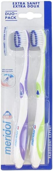 MeridolParodont Expert Duo Pack Extra Soft Toothbrush - Purple and Green