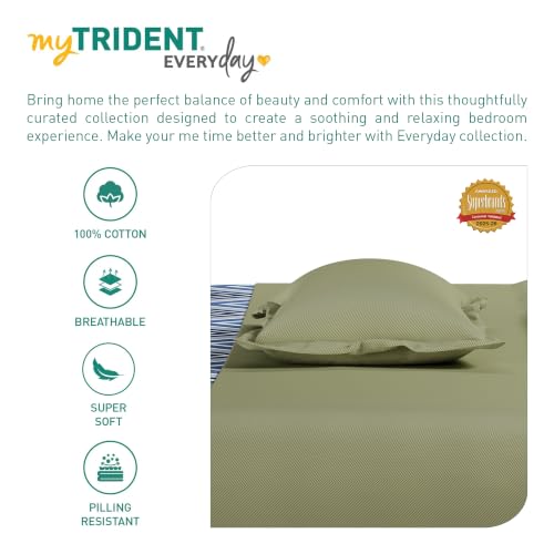 Image of Mytrident Bedsheet for Double Bed King Size |108 inch x 108 inch | Wave Blues