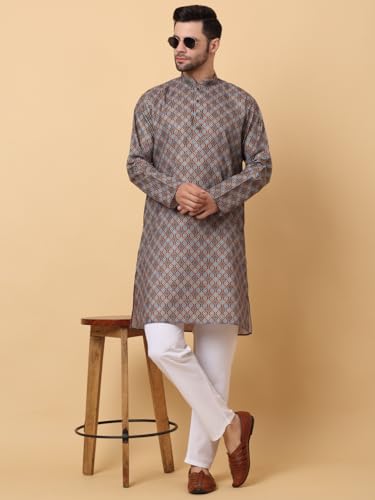Image of KRAFT INDIA Men's Cotton Rich Stylish Ethnic Wear Kurta Pyjama