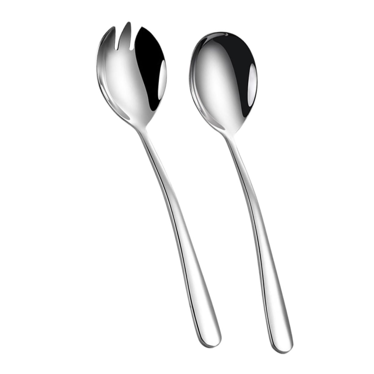 OFFSCH Serving Salad Spoons Forks 1 Set Stainless Steel Salad Server Silverware for Dinner