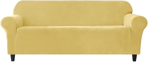 Vista 54 de Funda elástica para sofá de 3 cojines, 1 funda de terciopelo para sofá, fundas protectoras de muebles con parte inferior elástica, lavable a máquina
