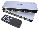 KAGO HDMI-Switch, 8-in-1-Ausgang, 4K @ 60 Hz, 8 Anschlüsse, HDMI-Splitter mit Fernbedienung, HDMI-Switcher-Box, Hub, HDR, HDCP, 3D, Aluminium, Premium-Qualität, kompatibel mit PS5/4, Xbox, Roku, Fire
