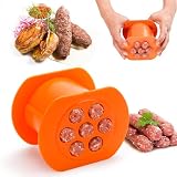 YAIRSTEN Cevapcici Presse, Cevapcici Maker, 7 Löchern Hot Dog Maker, Manual Für Hausgemachte Würste Fleischbällchen Former