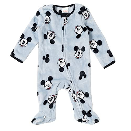 Disney Mickey Mouse Newborn Baby Boys Fleece 2 Pack Zip Up Coveralls Blue/White 0-3 Months #TOP1