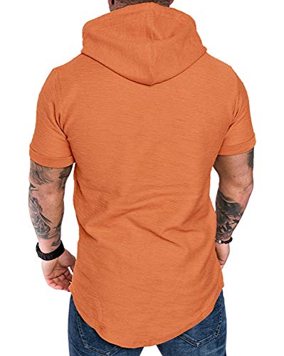 Image of Lexiart Mens Cotton Hoodies Pullover Sport Muscle Workout Shirts