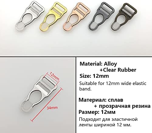 Miniatura 2 de VEVESI 12" liguero clips ligas extremo hebilla para hacer piezas de ropa DIYaccesorios de reemplazo, Bronce antiguo