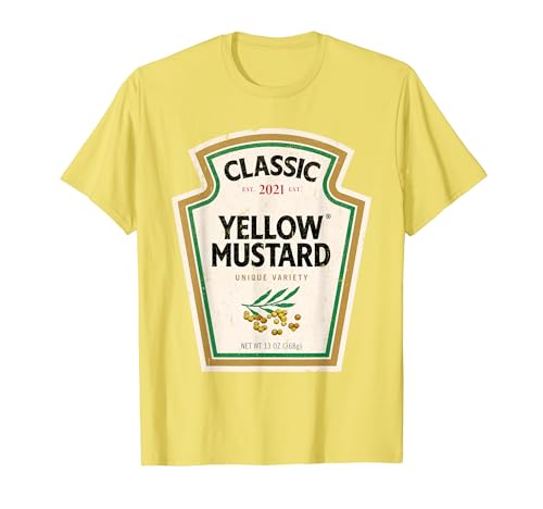 Disfraz de mostaza amarilla para Halloween a juego con ketchup mostaza Camiseta