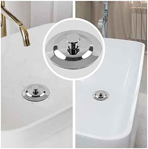 Sink Drain Stopper Plug 44mm, Stainless Steel Drain Stopper, Household Easy Grip Bath Plug for Bathtub Washbasin Kitchen Sink (Pack of 1)
