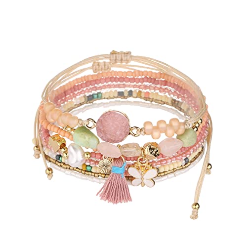 Iyours 4 Sets Bohemian Handmade Wrap Bracelets Bangle Multilayer Bracelets For Women (Ja4-2) #TOP5