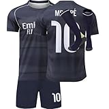 KISRAS No #10 Auswarts 25/26 Kinder Trikot Shorts und Socken Kinder und Jugend Größe (Blau,26)