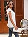 Leversic T-Shirt Damen Kurzarm Regular Fit Basic Top Lässig Sommer Oberteile mit V-Ausschnitt, 182-Weiß, L