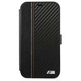 Farbiges BMW Metalllogo BMW Etui, Book M Collection PU Carbon Stripe Hülle für iPhone 12 Pro Max 6,7\