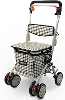 Mobiclinic®, Walker, Shopping Trolley with seat, Folding, Model Coliseo, Single Lever, Steel, European Brand, Padded seat and backrest, Braking System, Bag Removable XXL, Directional Locking