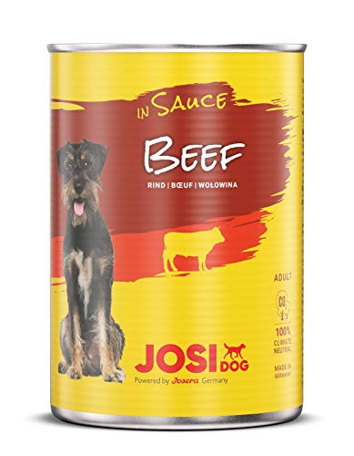JosiDog Beef in Sauce (12 x 415 g) | Nassfutter in Sauce mit Rind | für ausgewachsene Hunde | Hundefutter | powered by JOSERA