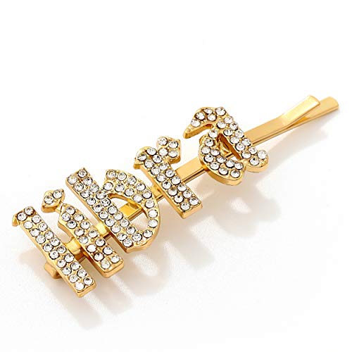 Zodiac Hair Pins Rhinestones Paved Constellation Letter Hair Clips Bobby Pins Wedding Crystal Bling Bridal Styling Barrette (Libra)