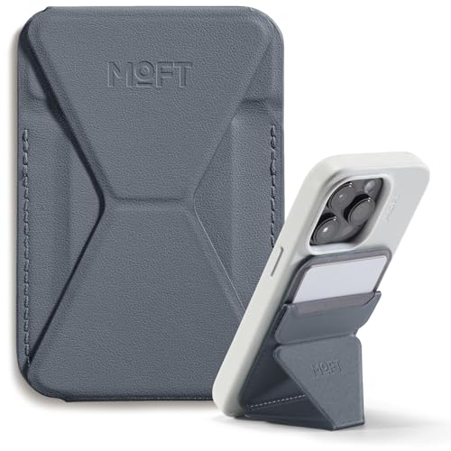MOFT MagSafe Wallet Stand for iPhone 17/16/15/14/13/12 Series Compatible with MagSafe, MOVAS Vegan Leather Magnetic Phone Stand with 3 Viewing Angles, 2 Cards Holder