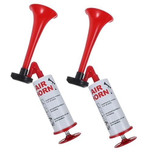 WHAMVOX 2 Pezzi Tromba Aria Manuale Portatile Corno Pompa Stile Mano in Rosso per Appassionati di Calcio Eventi Sportivi e Feste Rumorista per Celebrazioni e Competizioni all Aperto