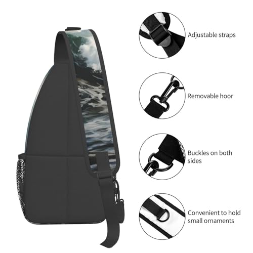 Bolso cruzado deportivo The Sea Waves negro para adulto miniatura 5